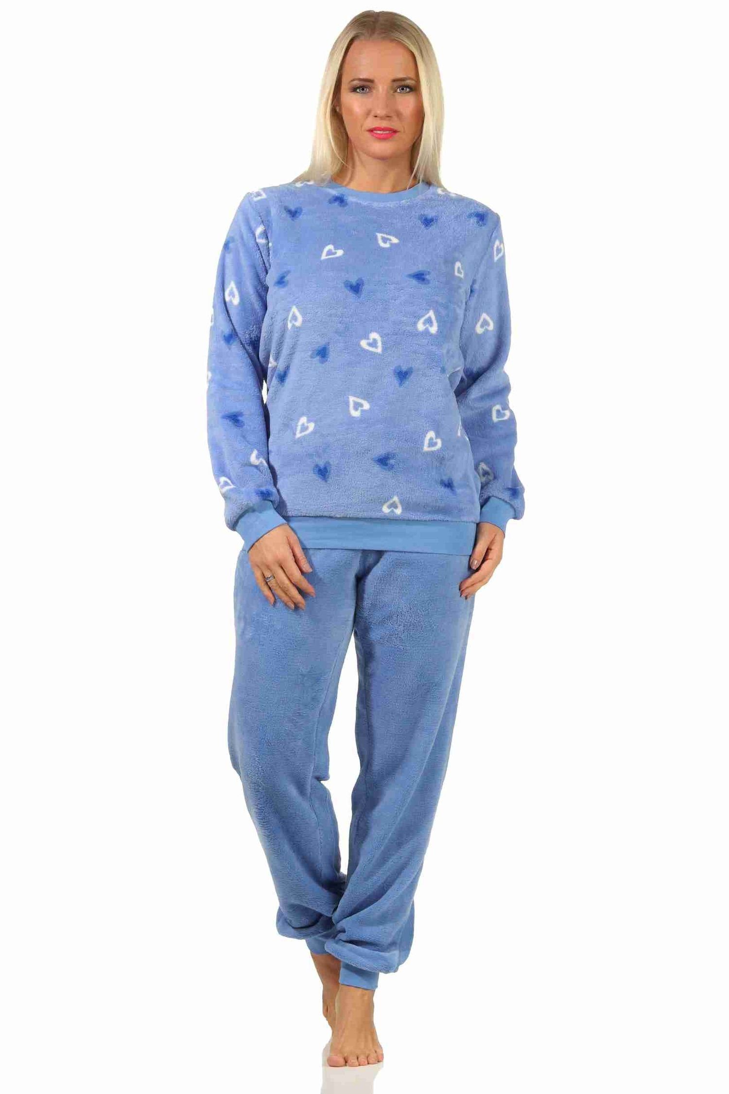 Normann Pyjama »Wunderschöner Damen Schlafanzug mit Bündchen aus  Coralfleece in toller Herz-Motiv Optik« online kaufen | OTTO