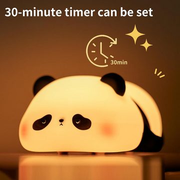 autolock LED Nachtlicht Nachtlicht Kinder Panda Nachtlampe Dimmbar Timer, Silikon Nachtlicht Baby USB-Aufladbar Niedliche Panda Lampe
