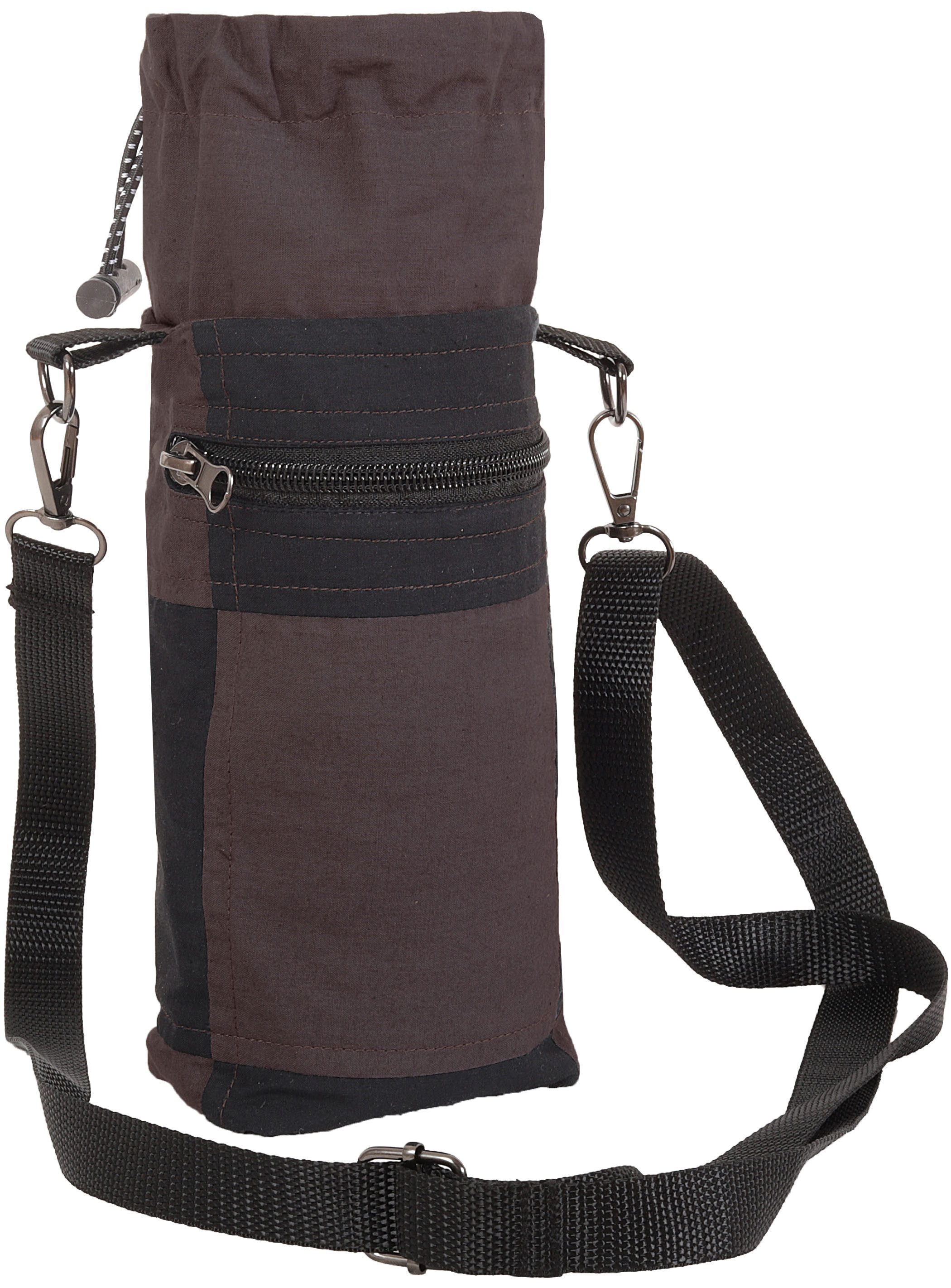 PUREWONDER Flaschenträger Flaschentasche Tasche für Coffee to-go zum Umhängen bb32 Braun, auch für Coffee to-go