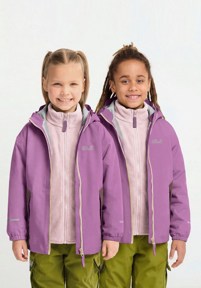 Jack Wolfskin 3-in-1-Funktionsjacke ICELAND 3IN1 JKT K Allwetterjacke für Kinder, wasser- und winddicht, warm