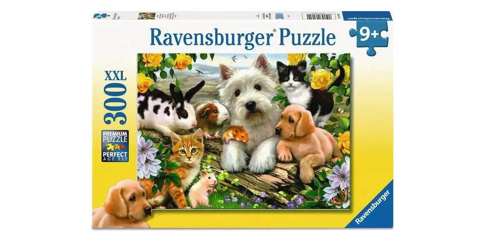 Ravensburger Puzzle Kinderpuzzle 300 XXL Teile - Fröhliche Tierfreundschaft, Puzzleteile von Ravensburger