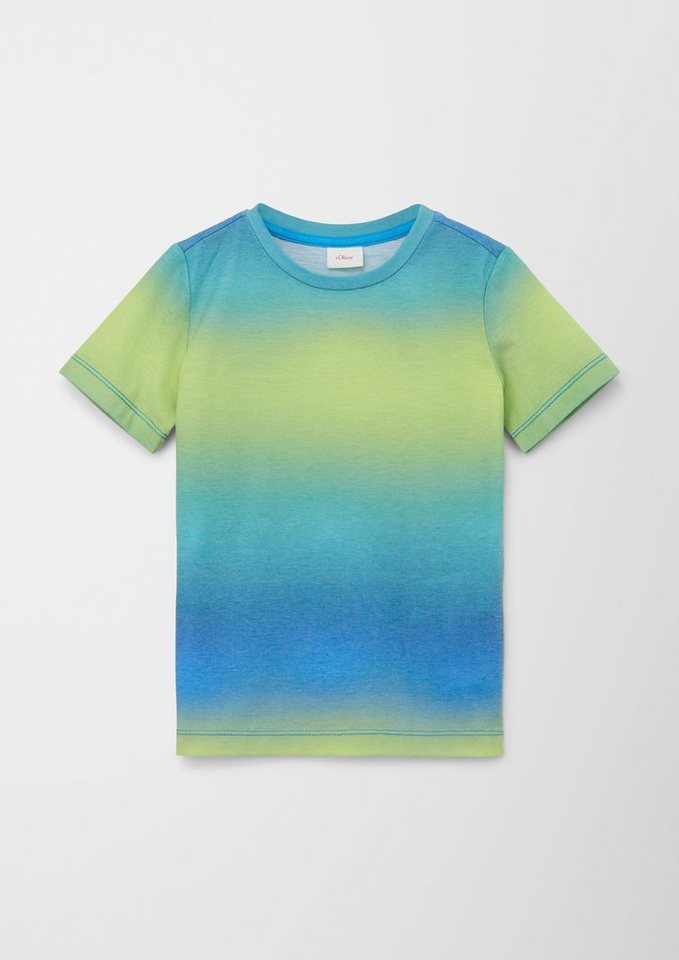 s.Oliver Kurzarmshirt T-Shirt mit Farbverlauf, in weicher Qualität, Jersey,  in feiner Qualität, aus Baumwollmix