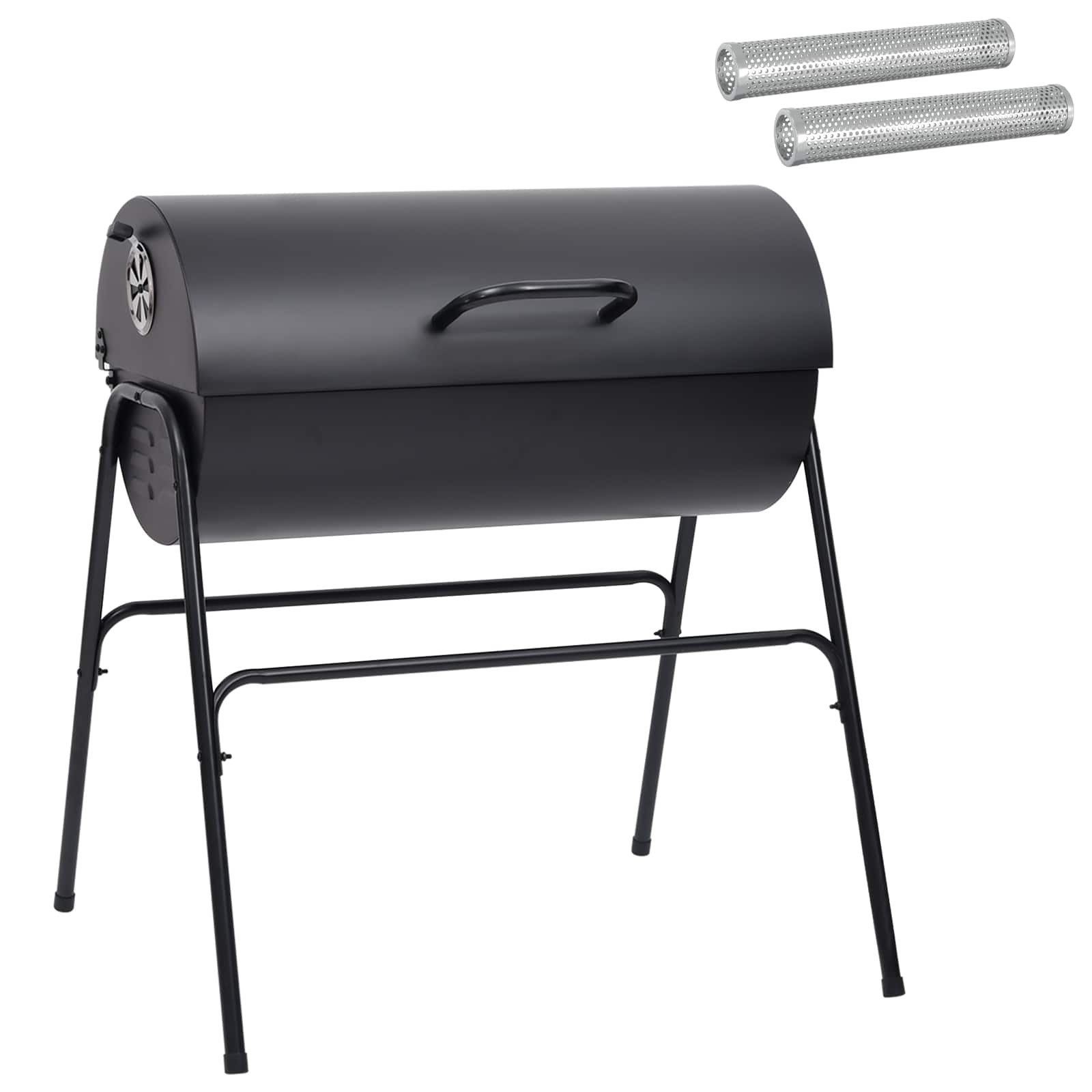 vidaXL Grillkamin Fassgrill mit 2 Kochrosten 3 stk. 80 x 73 x 90 cm Metall