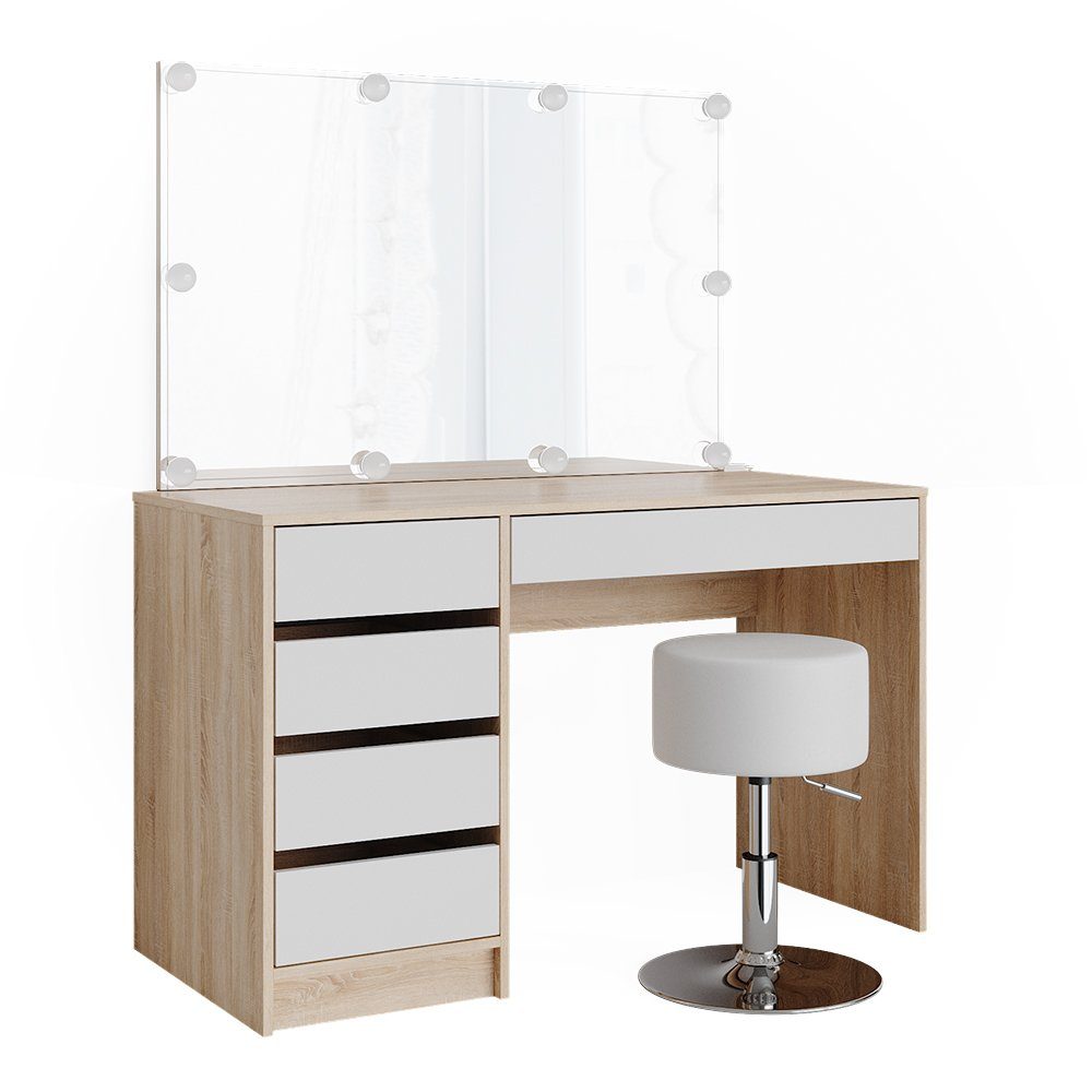 Vicco Schminktisch Sherry, Sonoma/Weiß, 120 cm günstig online kaufen