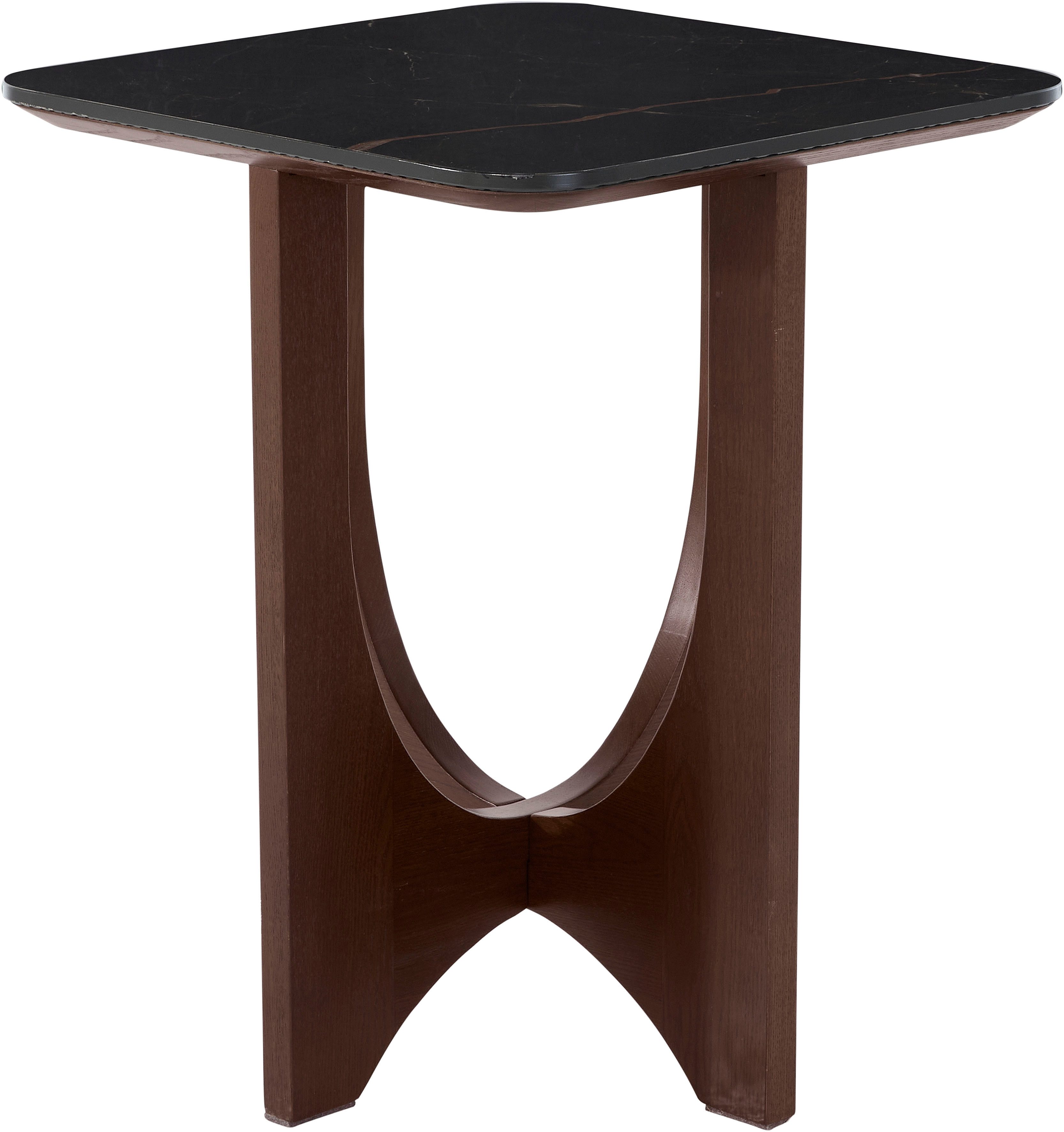LeGer Home by Lena Gercke Beistelltisch Kirella, mit Marmor-Optik und massivem Eschenholz-Kreuzfuß, Breite 45 cm