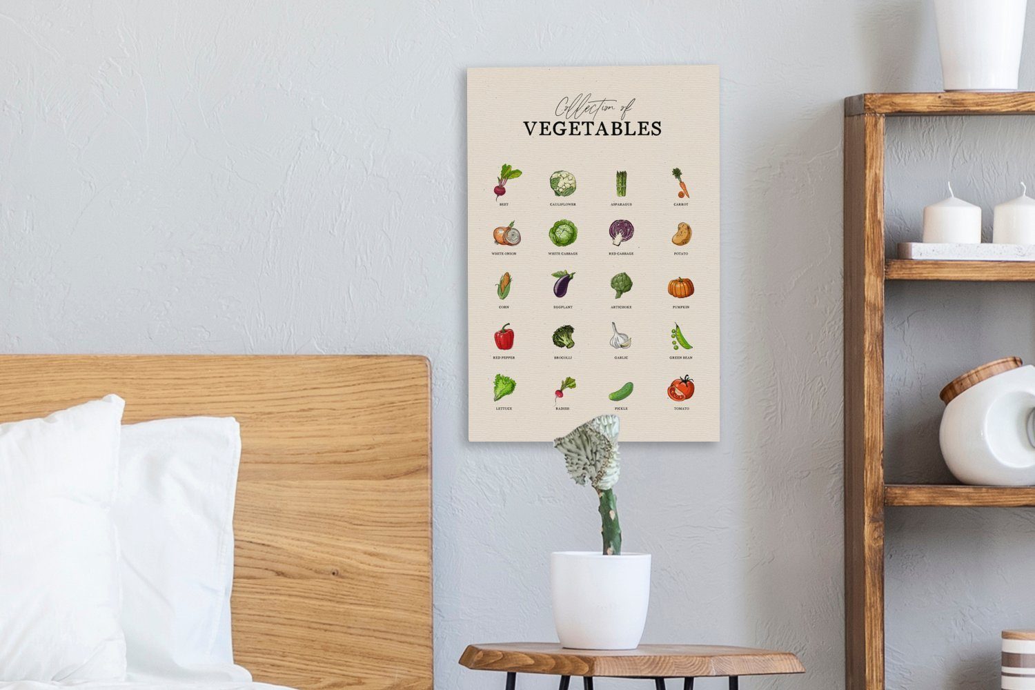 OneMillionCanvasses® Leinwandbild Küche fertig inkl. Lebensmittel bespannt cm Zackenaufhänger, (1 - - Gemüse, St), 20x30 Leinwandbild Gemälde