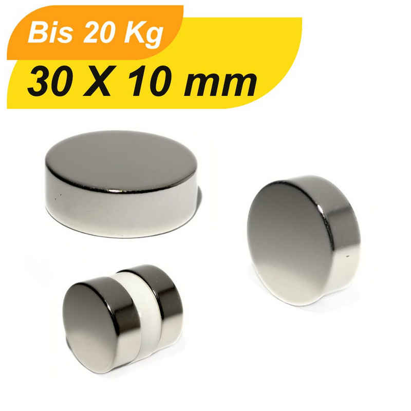 Magnet Neodym-Magnete D30mm X 10mm Supermagnete mit hoher Haltekraft Magnet (1-St)