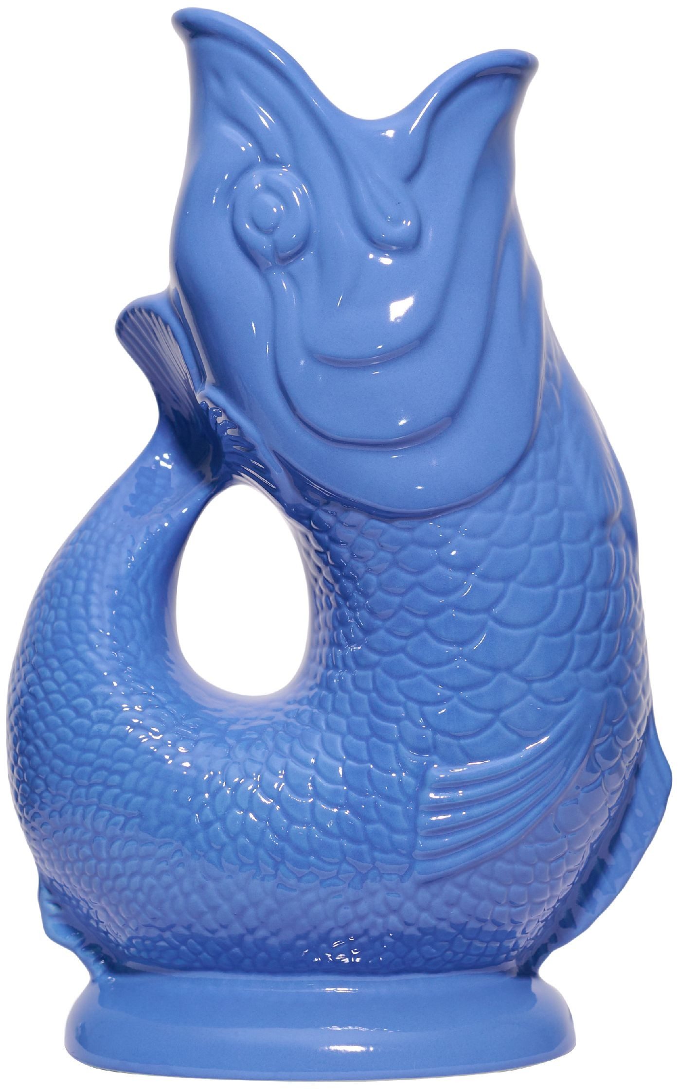 Gluckigluck Wasserkaraffe, (Original Gluggle Jug aus England), mit Gluckergeräusch, handgefertigt, ikonisches Fisch-Design, 1,2 L