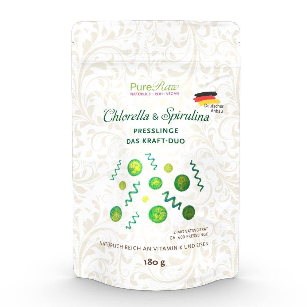 PureRaw Chlorella & Spirulina Presslinge Mix - Presslinge Tabletten, 180 g