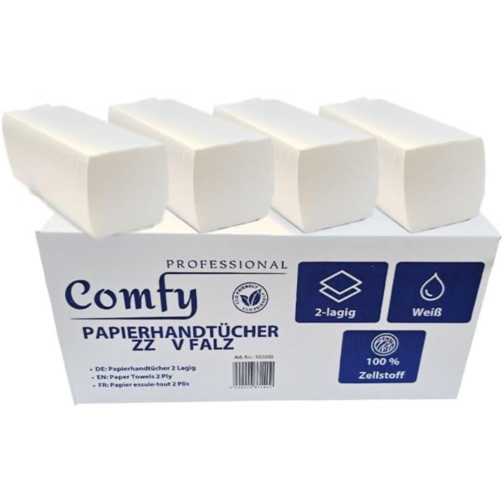 Lauroo Papierhandtuch Бумажные полотенца 24 x 21 cm, Falthandtücher 3750 Blatt (3750-St)