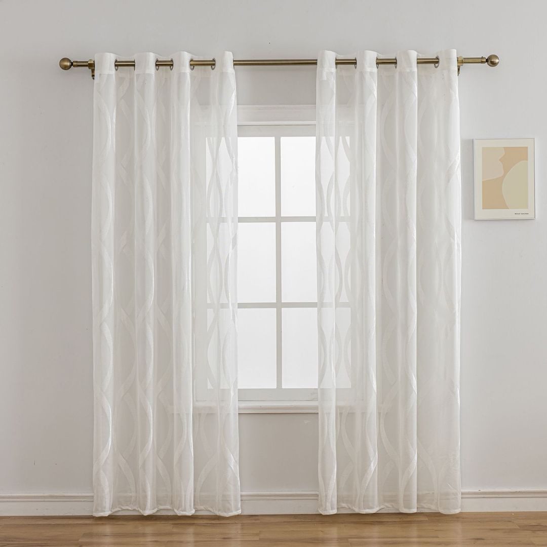 BYSURE Gardine Vorhang mit Wellenmuster (2 St), Ösen, halbtransparent, Voil günstig online kaufen