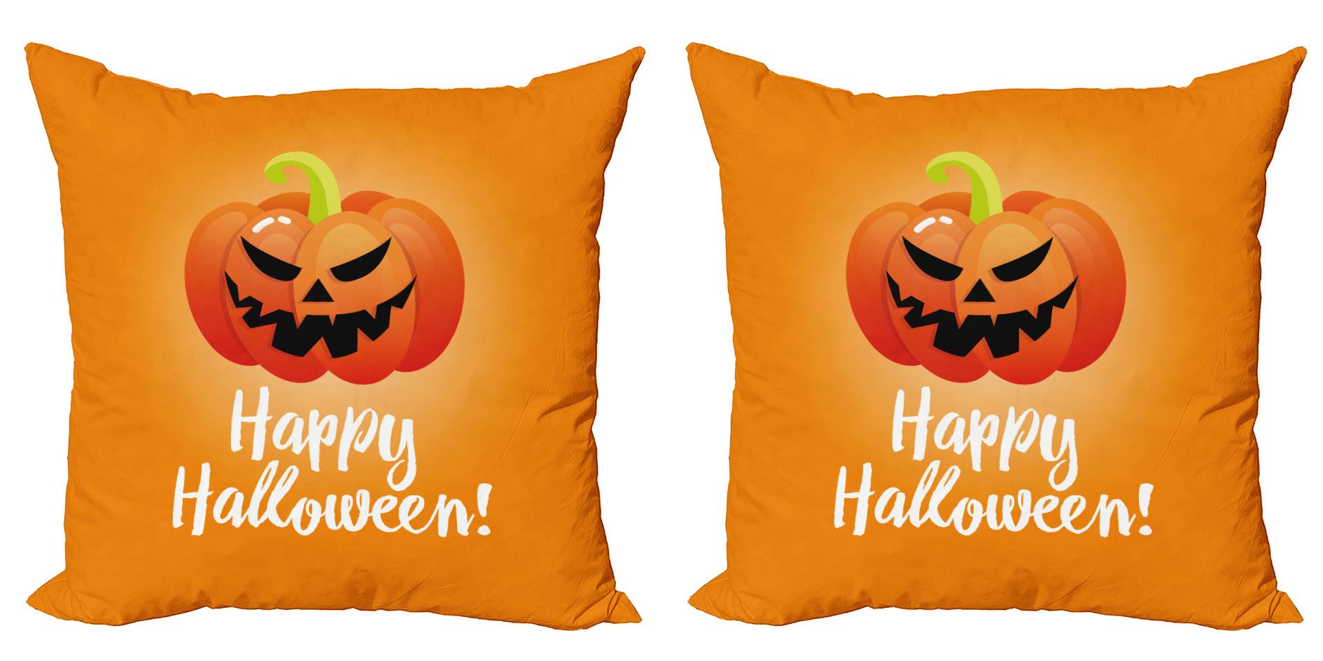 Kissenbezüge Modern Accent Doppelseitiger Digitaldruck, Abakuhaus (2 Stück), Halloween Spooky Lächeln Kürbis