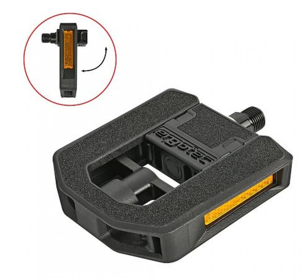 Ergotec Fahrradpedale ergotec EP-F Faltpedal schwarz - werkzeuglos klappbar für Falt- und E-