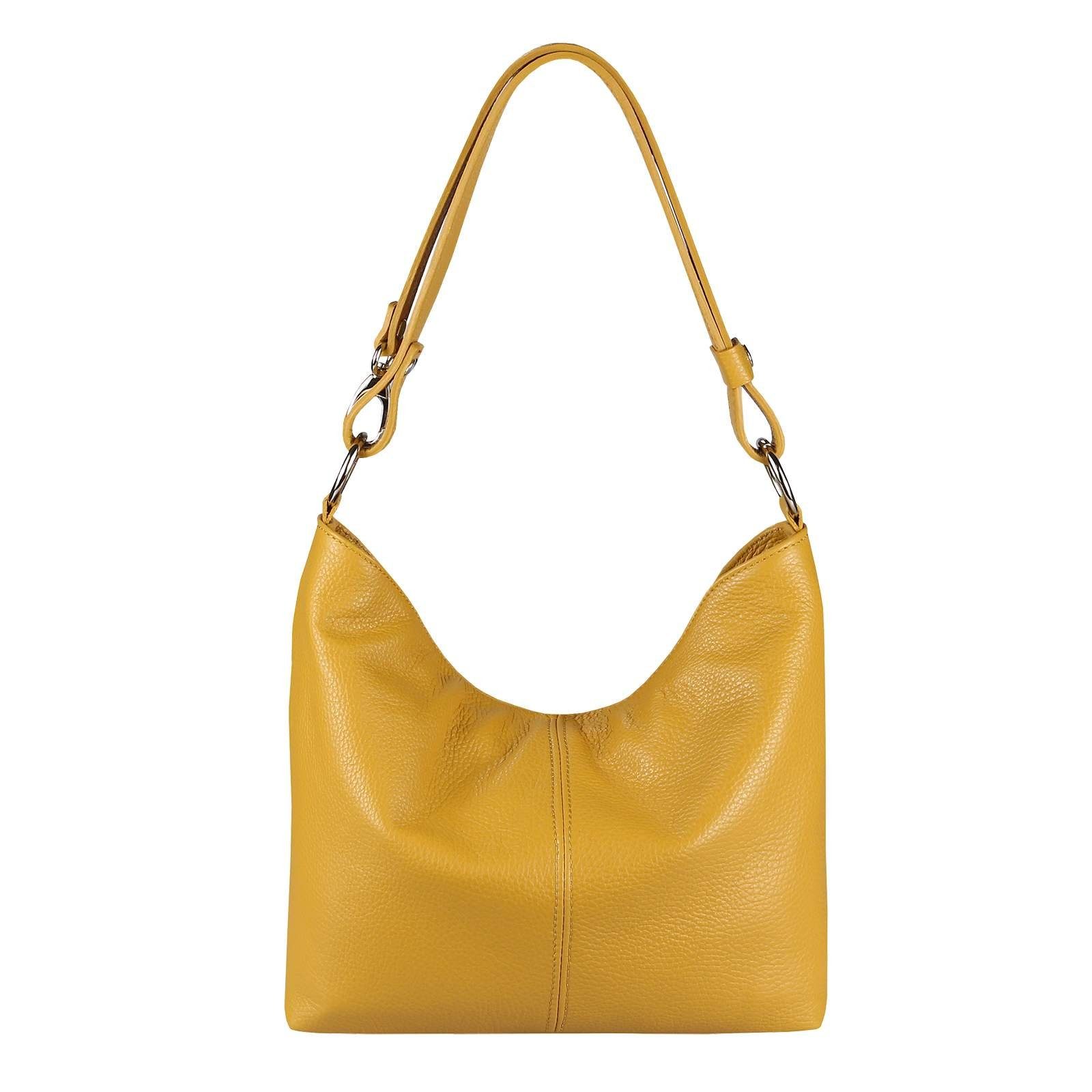 ITALYSHOP24 Shopper Made in Italy Damen Leder Tasche Schultertasche, als Handtasche, Umhängetasche, CrossOver tragbar