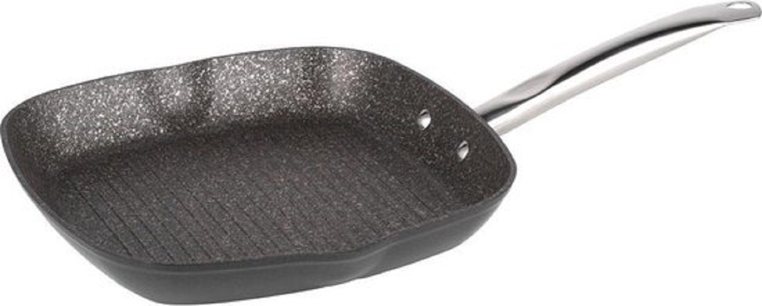 Michelino Grillpfanne Profi Grillpfanne 28x28cm Bratpfanne Induktion Antihaftbeschichtung Ge, Aluminium