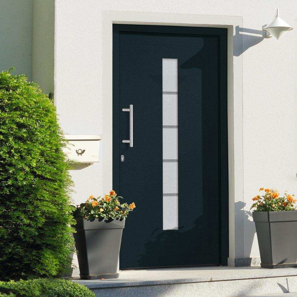 vidaXL Haustür Haustür Aluminium und PVC Anthrazit 110x210 cm (1-St)