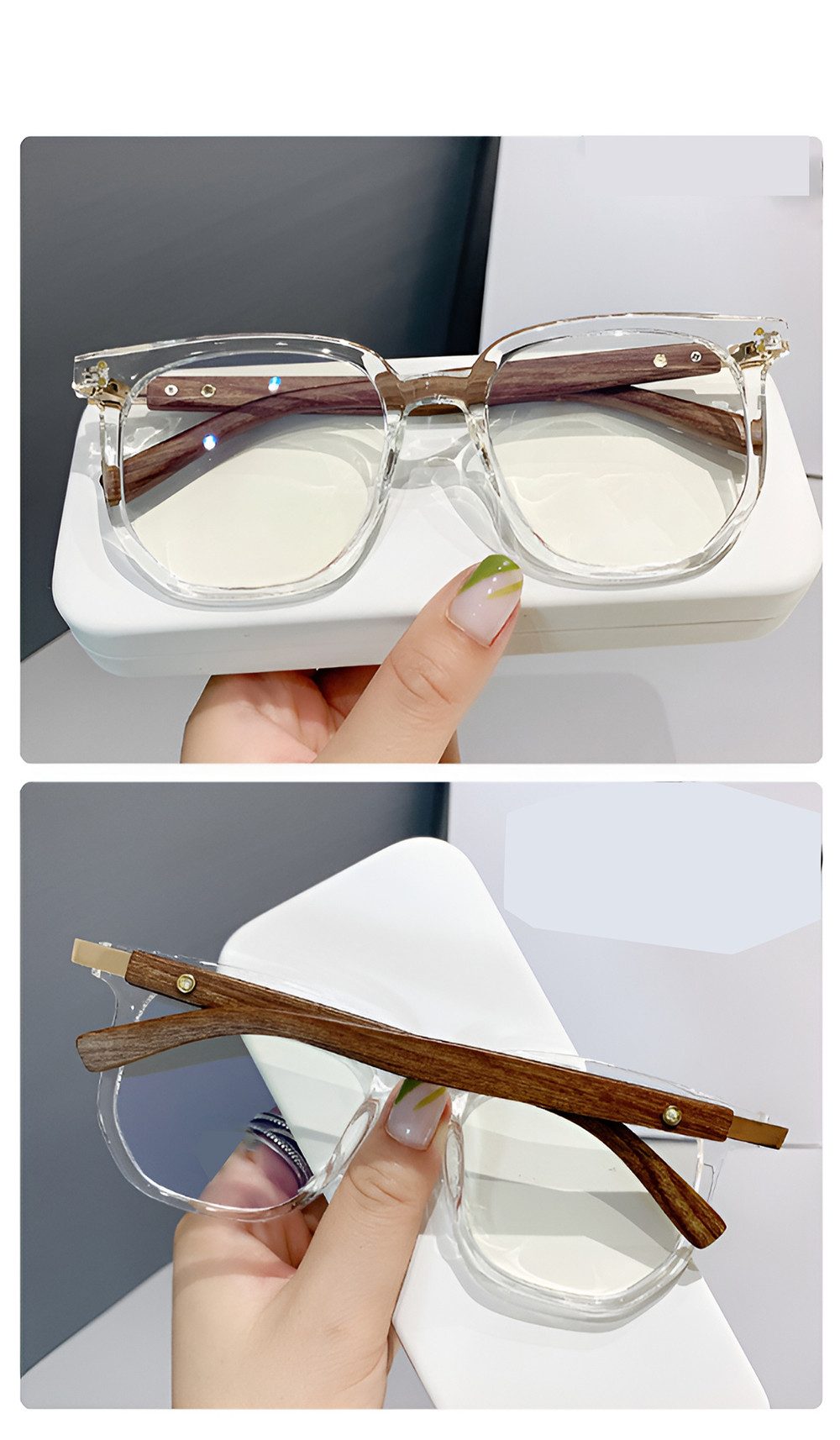 PACIEA Lesebrille Damen Herren Anti Blaulicht Oversized Vollrandrahmen Gaming Schutz