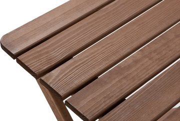 Konsimo Garten-Essgruppe MELES Gartenmöbel-Set aus Massivholz, (2x Sessel, 1x Tisch, 3-tlg., Tisch mit 2 Stühlen), Gartenmöbel-Set, massives Kiefernholz, hergestellt in der EU, FSC