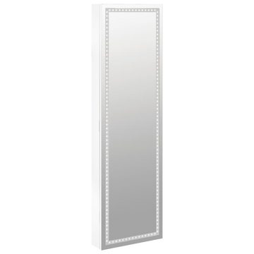 vidaXL Spiegel Spiegel-Schmuckschrank mit LED-Beleuchtung Wandmontage Weiß (1-St)