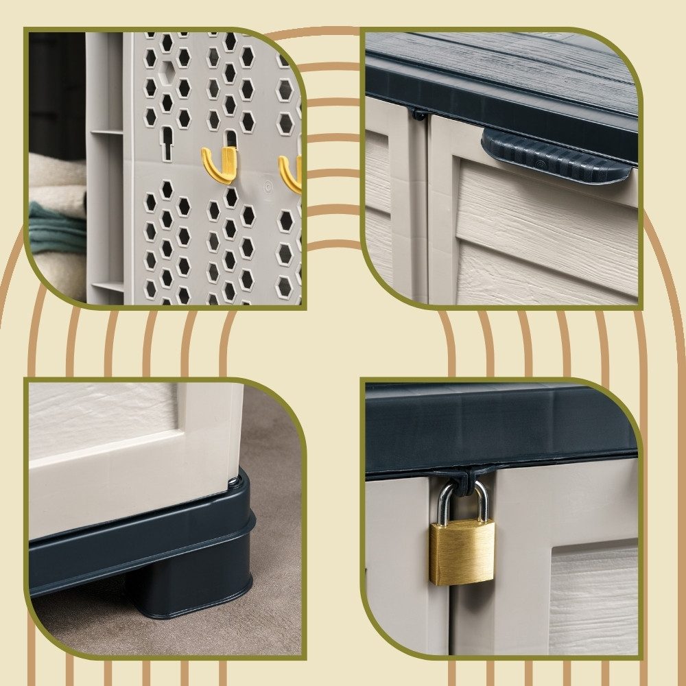 GarPet Garten-Geräteschrank Gartenschrank Wetterfest Outdoor Kunststoff Schrank Balkonschrank – Bild 5 von 5