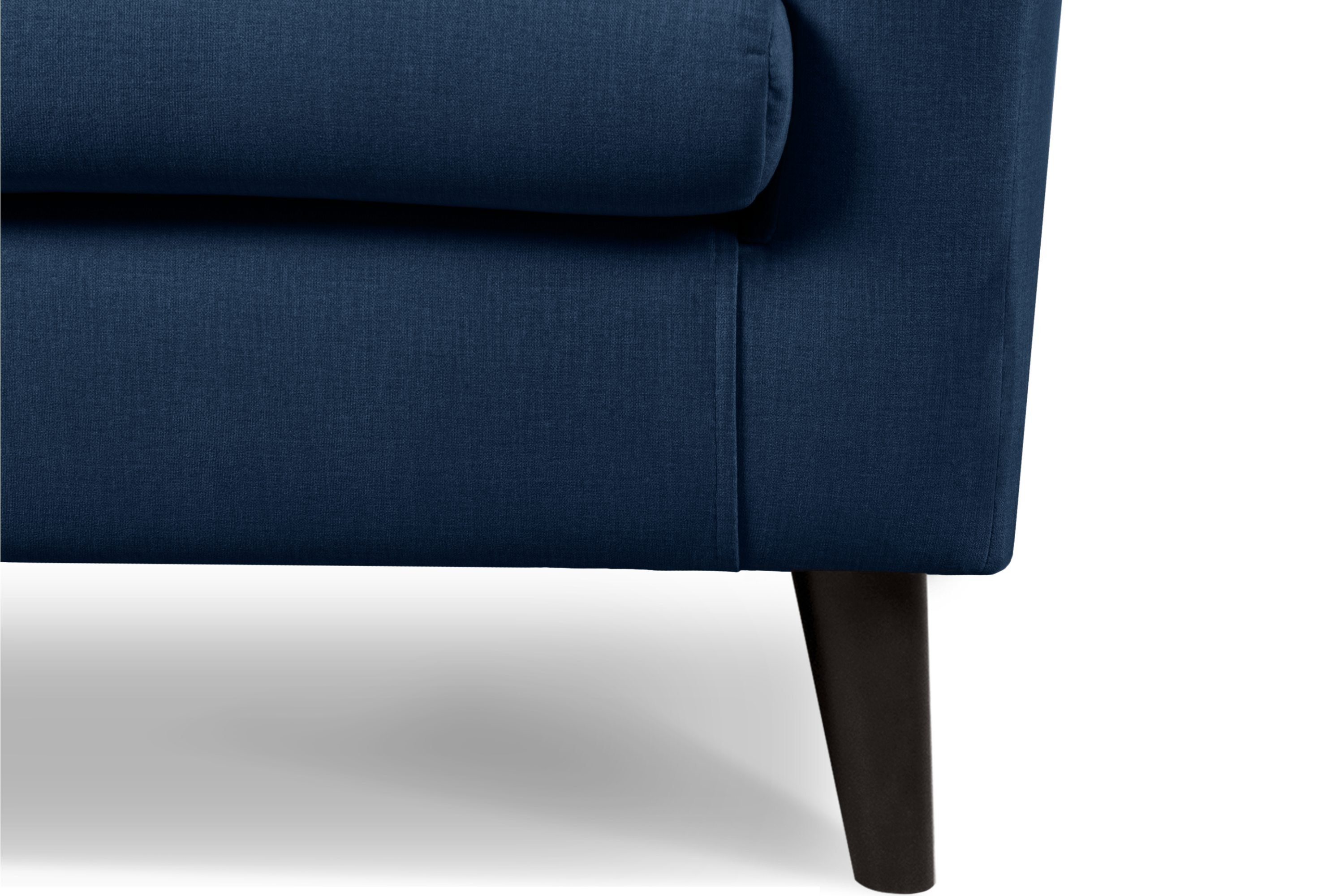wasserabweisender Feder mit Ohrensessel Schaumstoff Sessel | Armlehne, marineblau Konsimo SALIS im und marineblau gewellte Oberstoff, Sitz