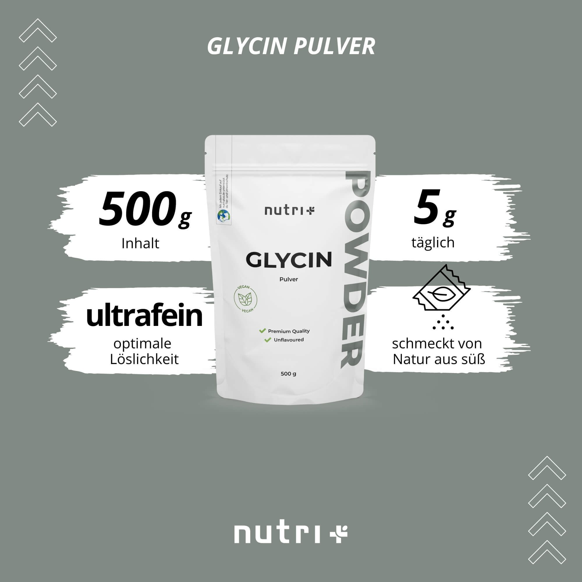 nutri+ Glycin Aminosäure Pulver Pulver, 500 g