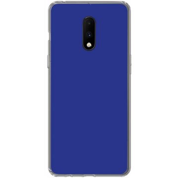 MuchoWow Handyhülle Blau - Einfarbig - Dunkelblau, Phone Case, Handyhülle OnePlus 7, Silikon, Schutzhülle