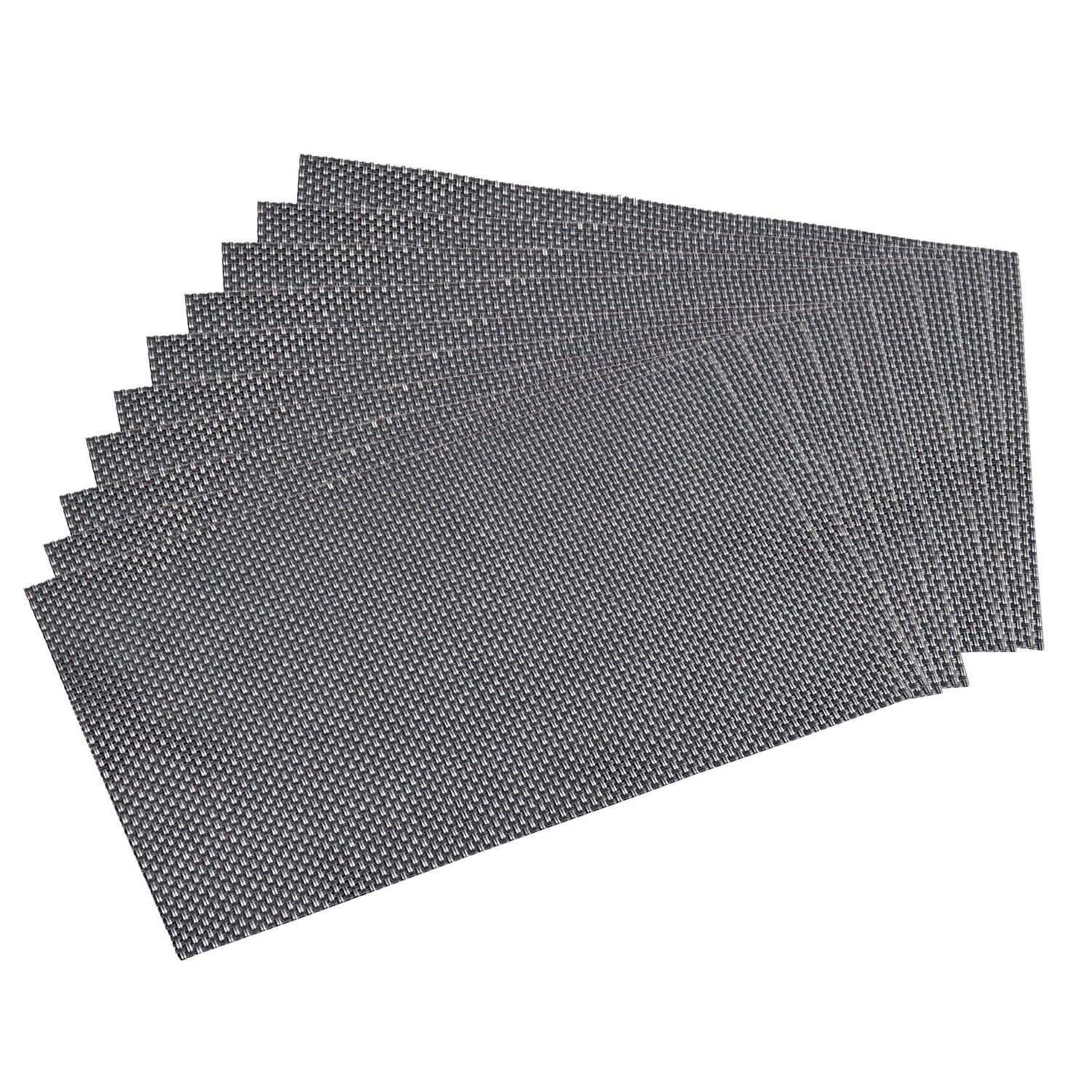Kesper Platzset 10 Platzsets aus Kunststoff, silberfarben - 43 x 29 cm, (10-St), geräuschdämpfend