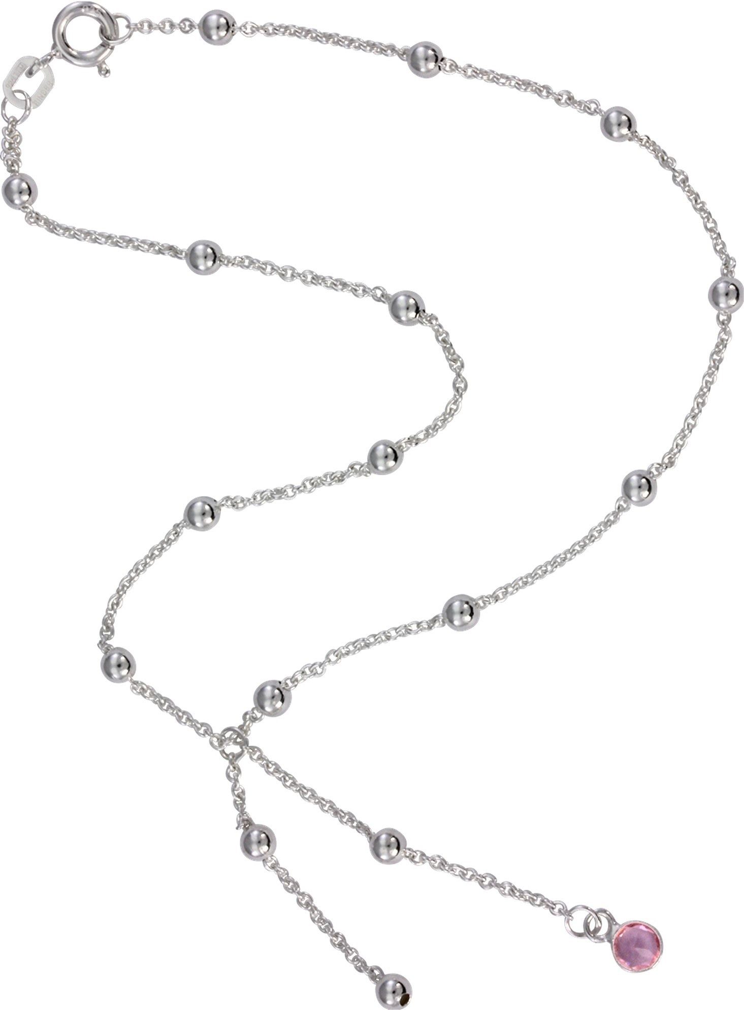 SilberDream Fußkette mit Anhänger SilberDream Fußkette für Damen 925, Damen Fußkette Kugeln aus 925 Sterling Silber, Farbe: silber