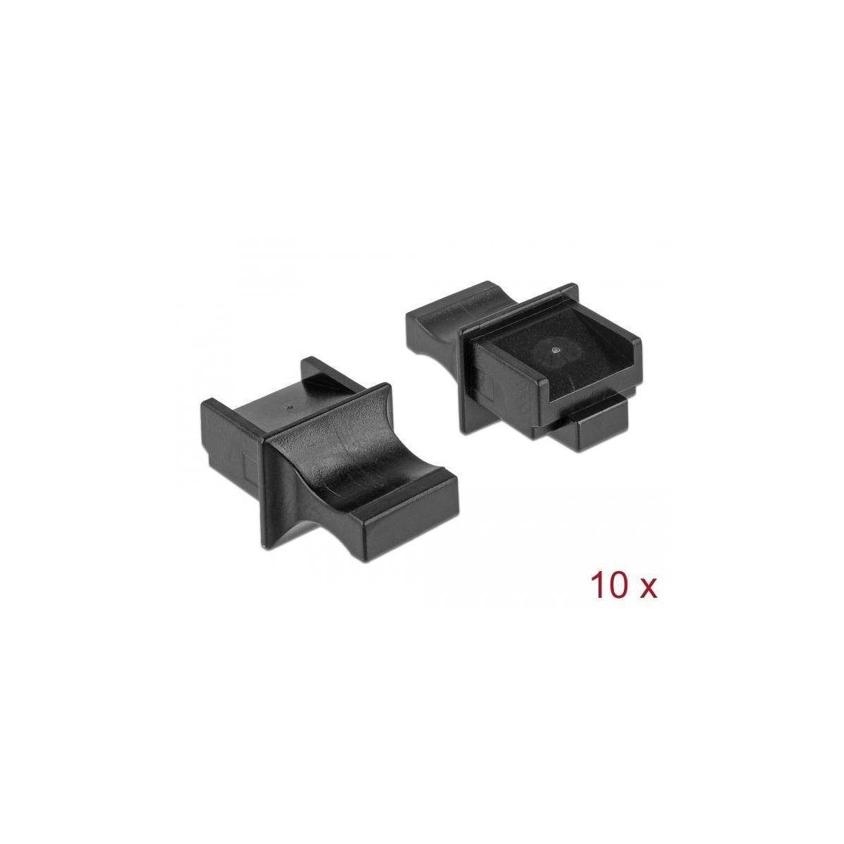 Delock Kabelverbinder-Sortiment 64020 - Staubschutz für RJ45 Buchse mit Griff 10 Stück schwarz