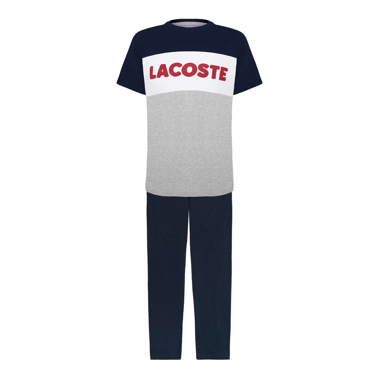 Lacoste Schlafanzug Pyjama Set (2 tlg) in Colourblock-Optik günstig online kaufen