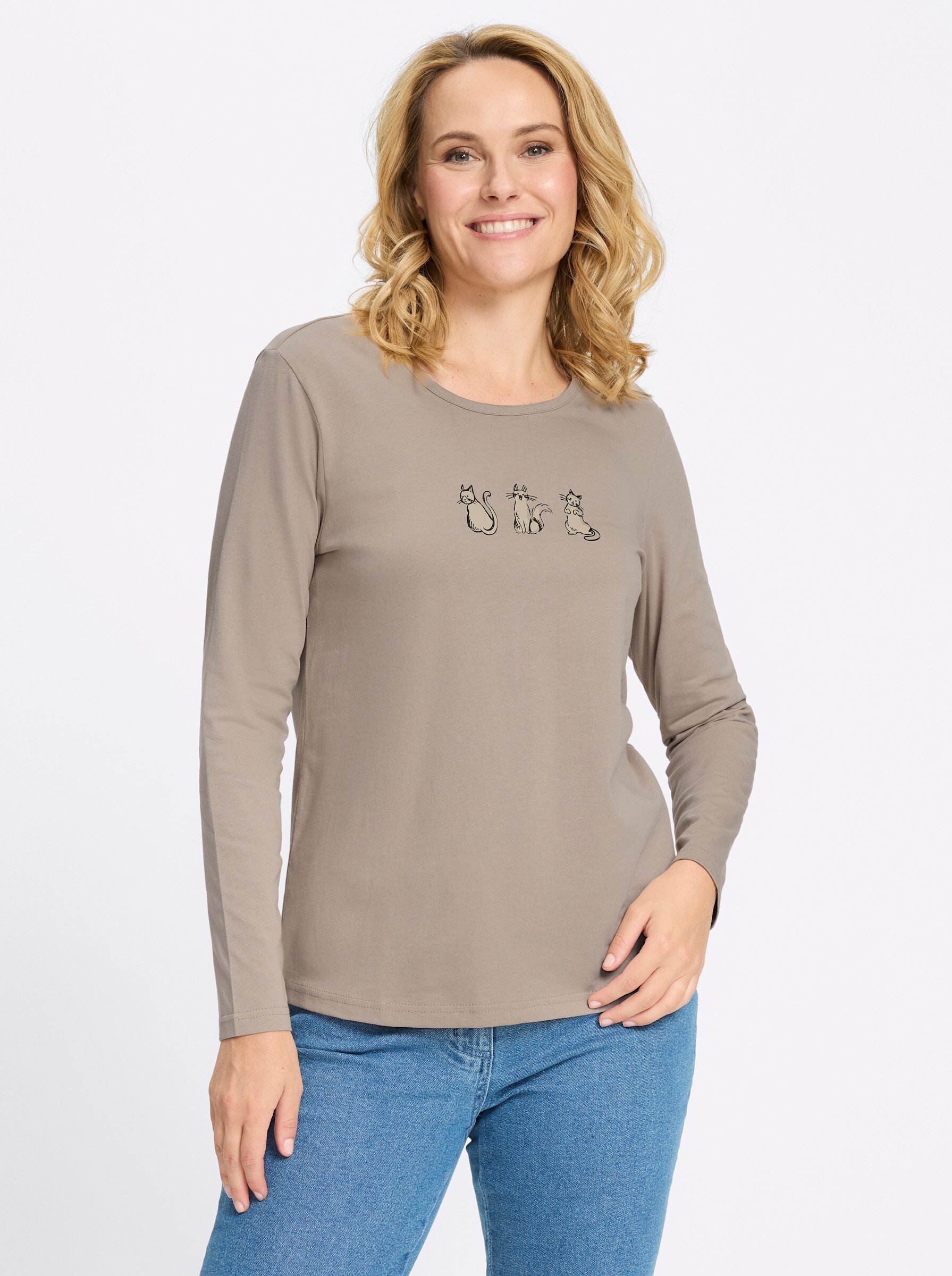 Sieh an! T-Shirt Rundhals-Shirt Langarm – Bild 3 von 5