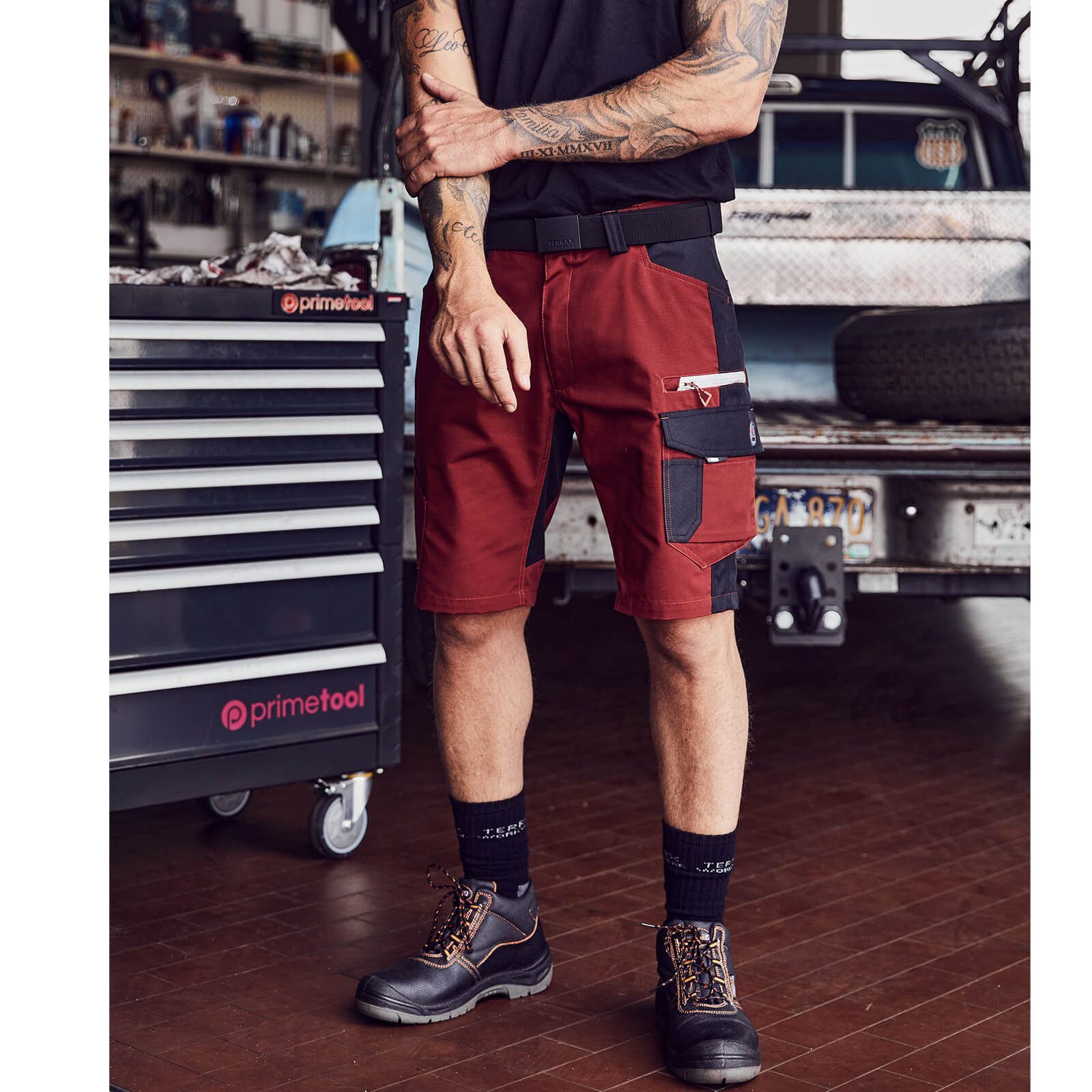 Terrax Workwear Arbeitsshorts 20621 Herren Arbeitshose im stilvollen Design mit reflektierenden Details