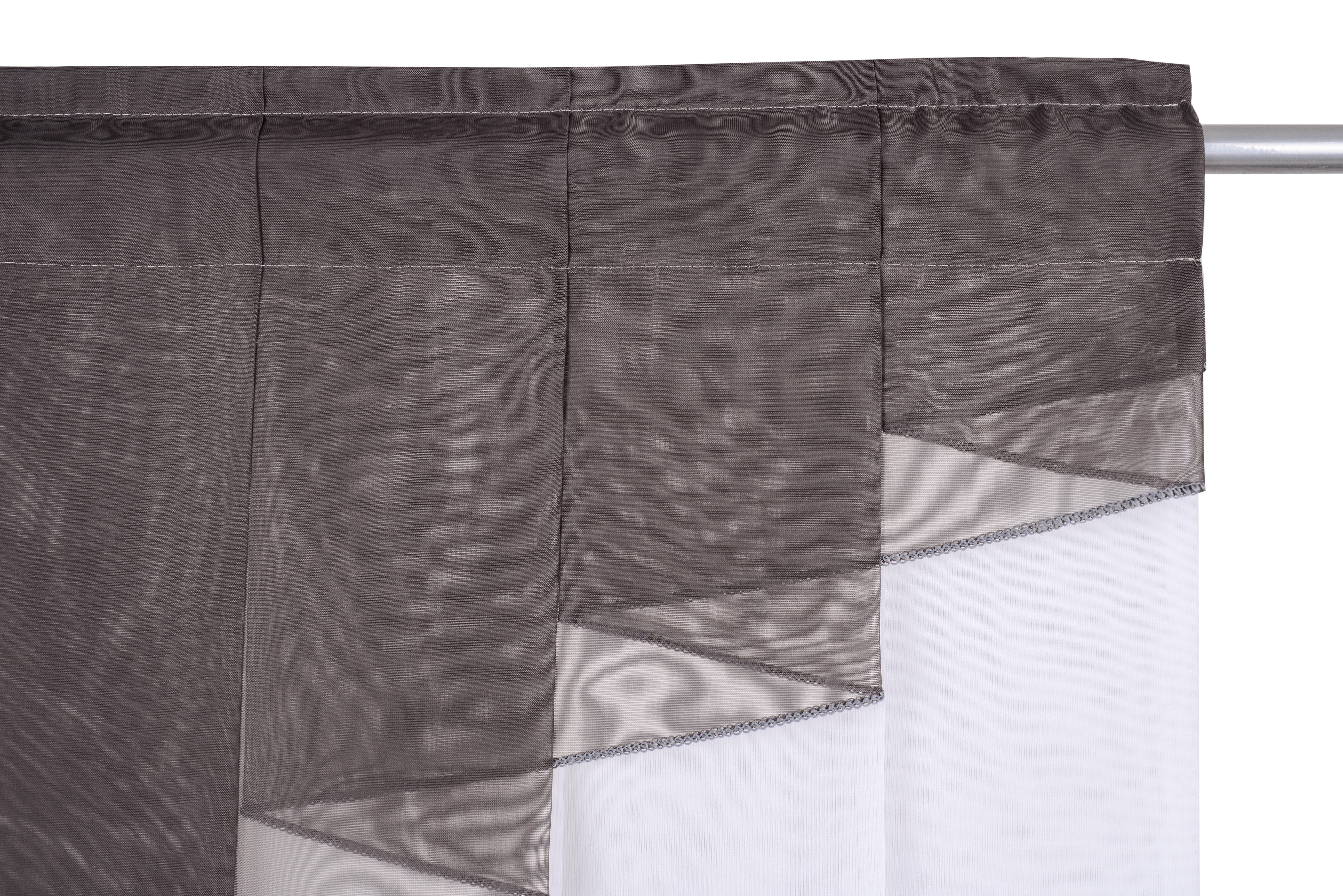 OTTO home Kuvertstore Sinan (1 St), Stangendurchzug, transparent, Kräuselbandaufhängung