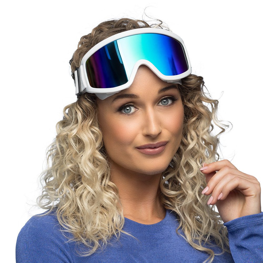 Boland Verkleidungsmaske Neon Party Skibrille zum 80er Jahre Kostüm, UV