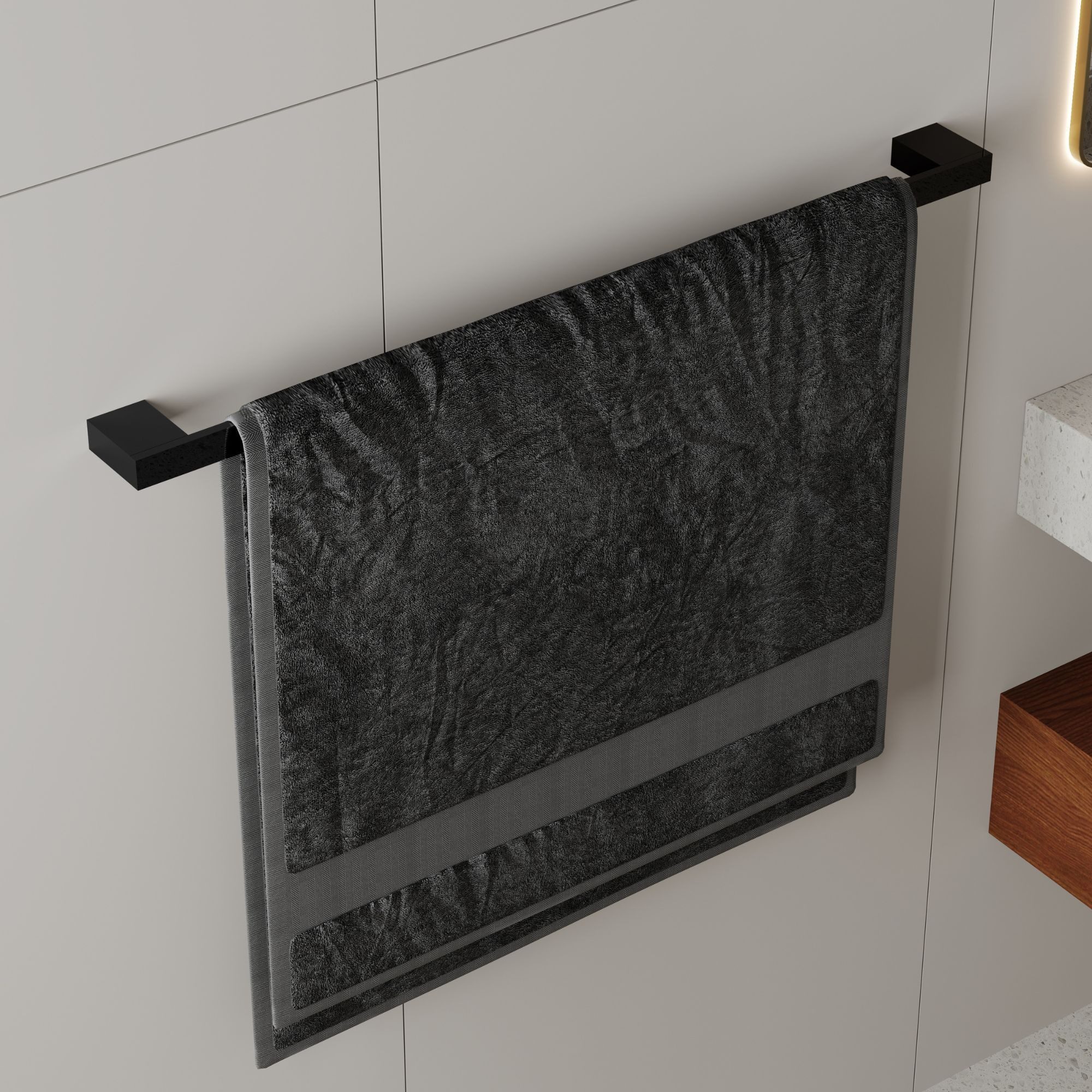 kalb Handtuchhalter Stabiler Badetuchhalter Lenn 80cm Wand Handtuchhalter Alu Massiv