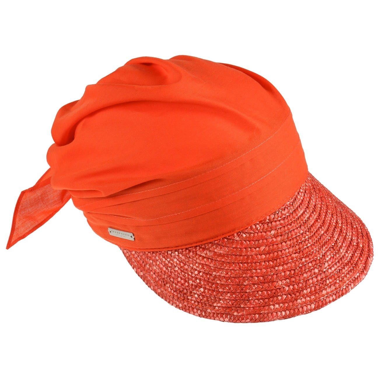 orange Strohcap (1-St) Schirm mit Seeberger Visor