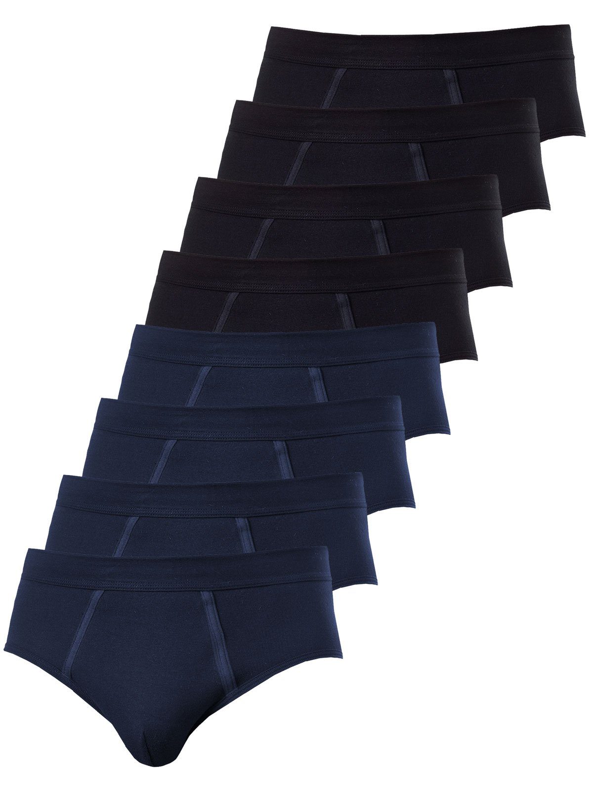 KUMPF Slip 8er Sparpack Herren Slip Bio Cotton (Spar-Set, 8-St) mit eingriff schwarz navy