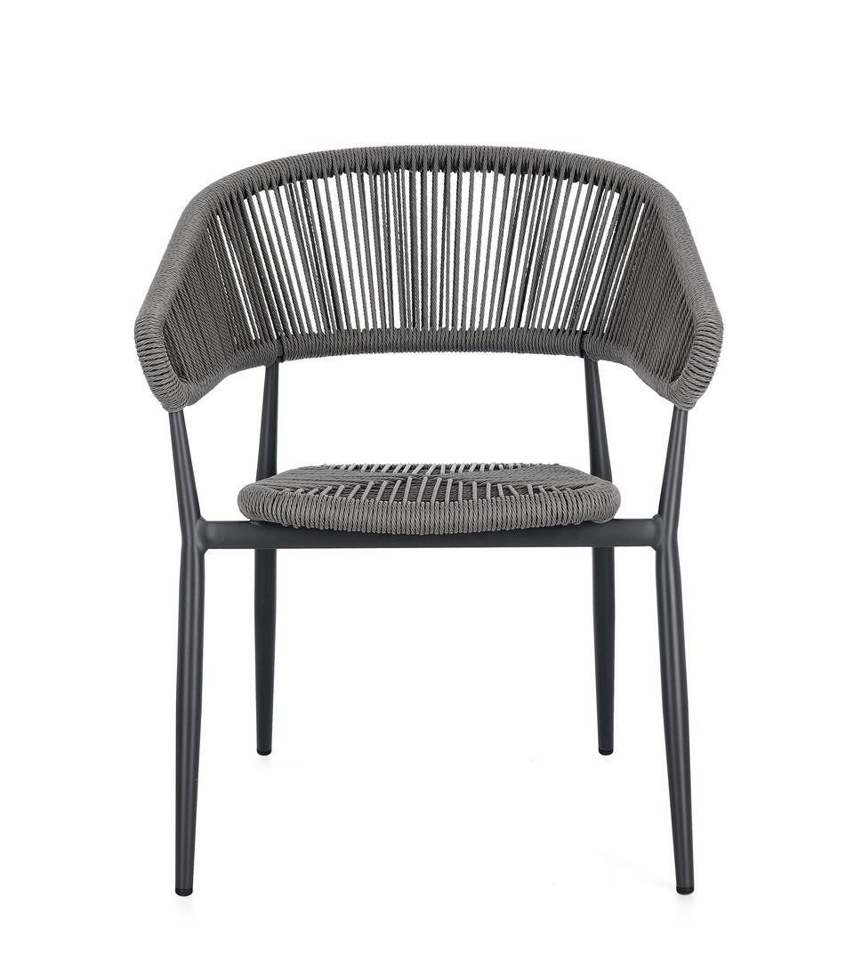 Gartenstuhl Algaida 4er Set Stuhl 64 x 76 x 62 cm Aluminium Twist Rattan