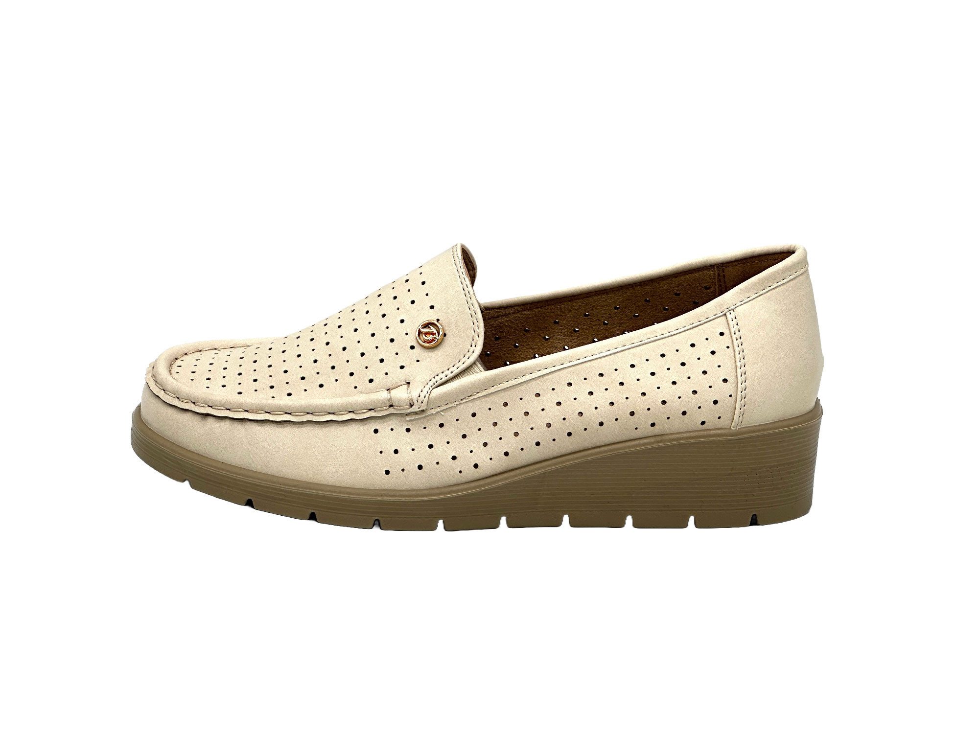 Nowaland Damen Slipper mit Keilsohle Slipper Atmungsaktiv, leicht, flexible Keilsohle, bequem