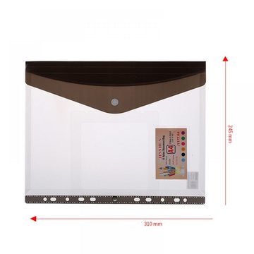 Caterize Dokumententasche Dokumentenmappe mit 11 Lochrand und Etikettentasche, A4 Sammelmappe (12-tlg)