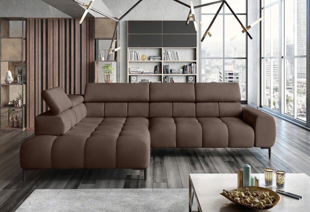 inklusive L-Form, Kopfteil- Rückenteil-, bestellbar, mane und Stylefy elektrischer Sitztiefenverstellung, Design mit Relaxfunktion, links Eckcouch, Ecksofa Modern oder Plazetti, rechts