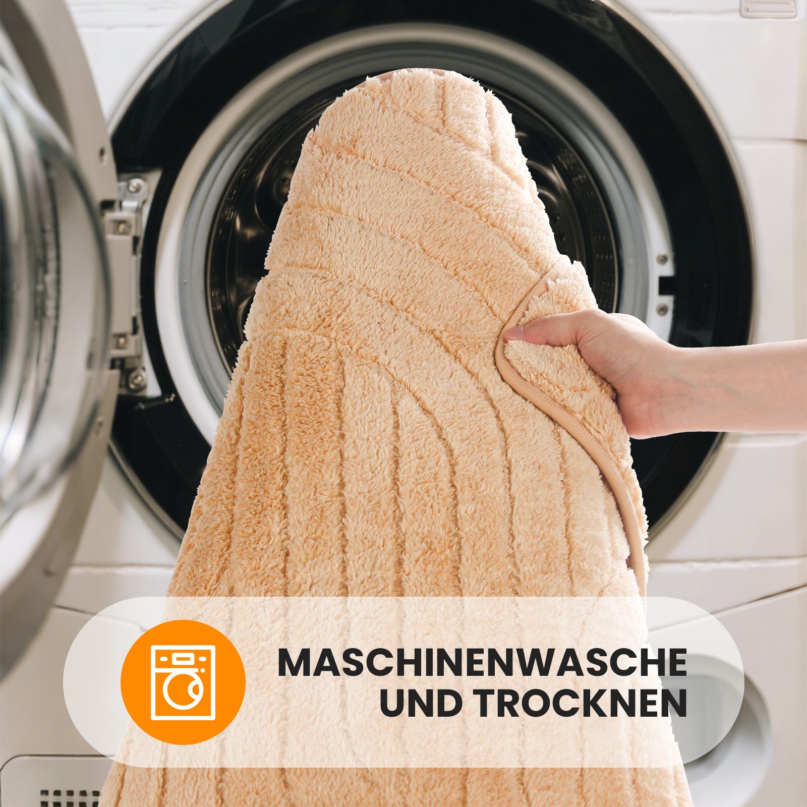 HOMELUX Badematte Badgarnitur 2-teilig mit Ausschnitt, weich & rutschfest, 2BL61, Größe: 60x100cm+60x50cm – Bild 5 von 5