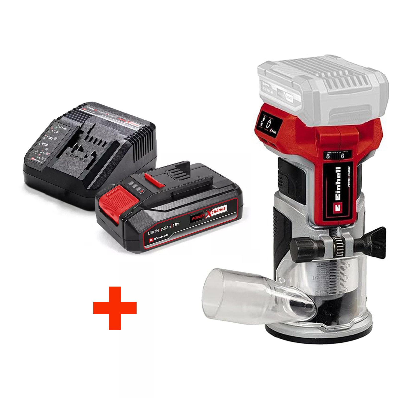 Einhell Oberfräse Einhell Akku-Kantenfräse TP-ET 18 Li BL + Akku 2.5Ah 18V
