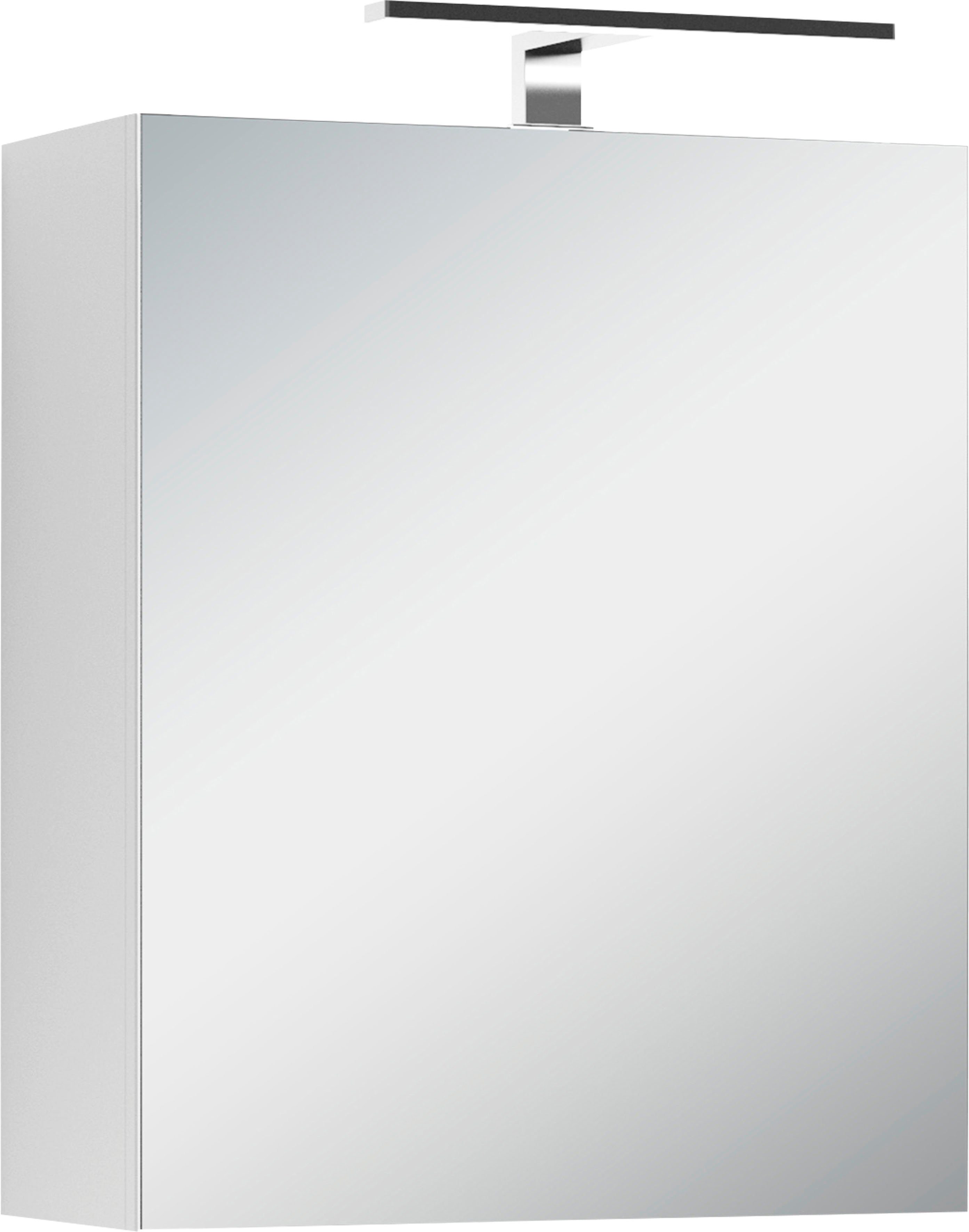 byLIVING Spiegelschrank Spree Breite 50 cm, 1-türig, mit LED Beleuchtung und Schalter-/Steckdosenbox | Spiegelschränke
