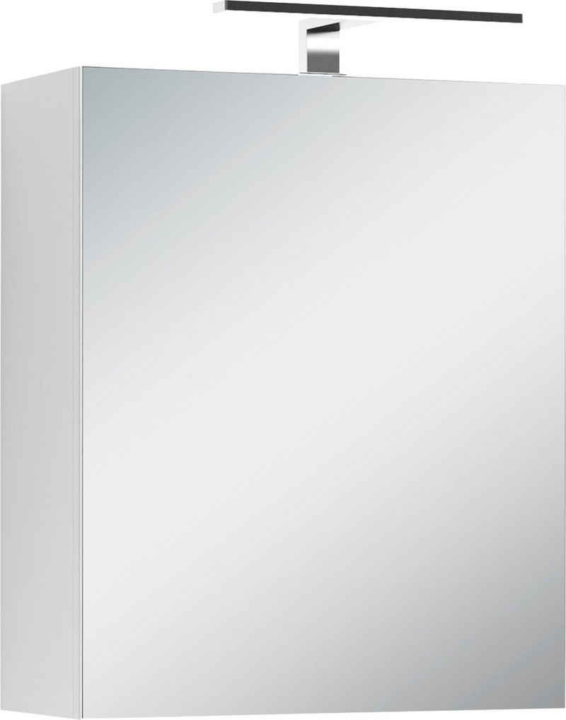 byLIVING Spiegelschrank Spree Breite 50 cm, 1-türig, mit LED Beleuchtung und Schalter-/Steckdosenbox
