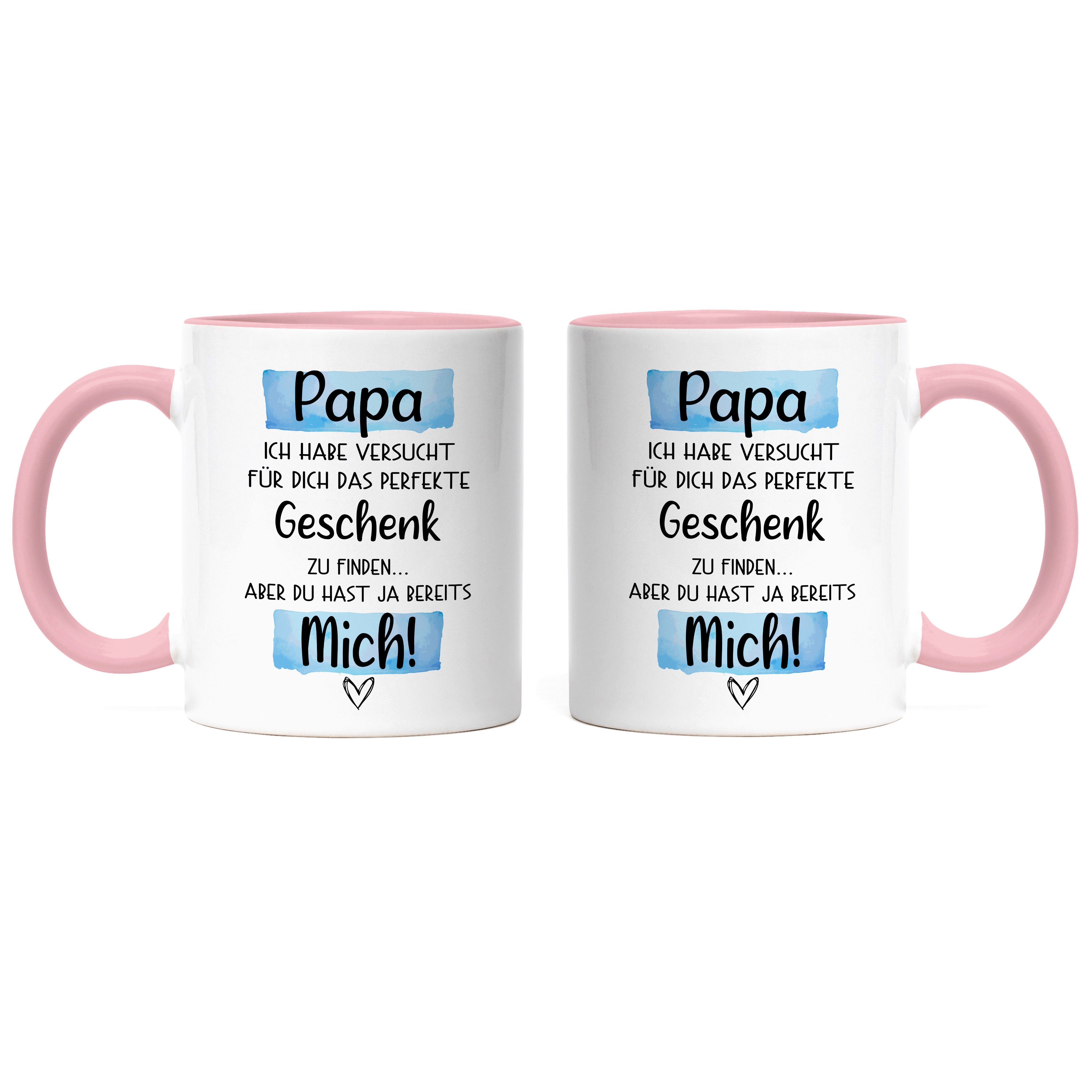 Vater Vatertag Tasse Humor Rosa Tasse Geschenkidee Papi Spruch Geschenk Hey!Print Papa Mit Sarkasmus