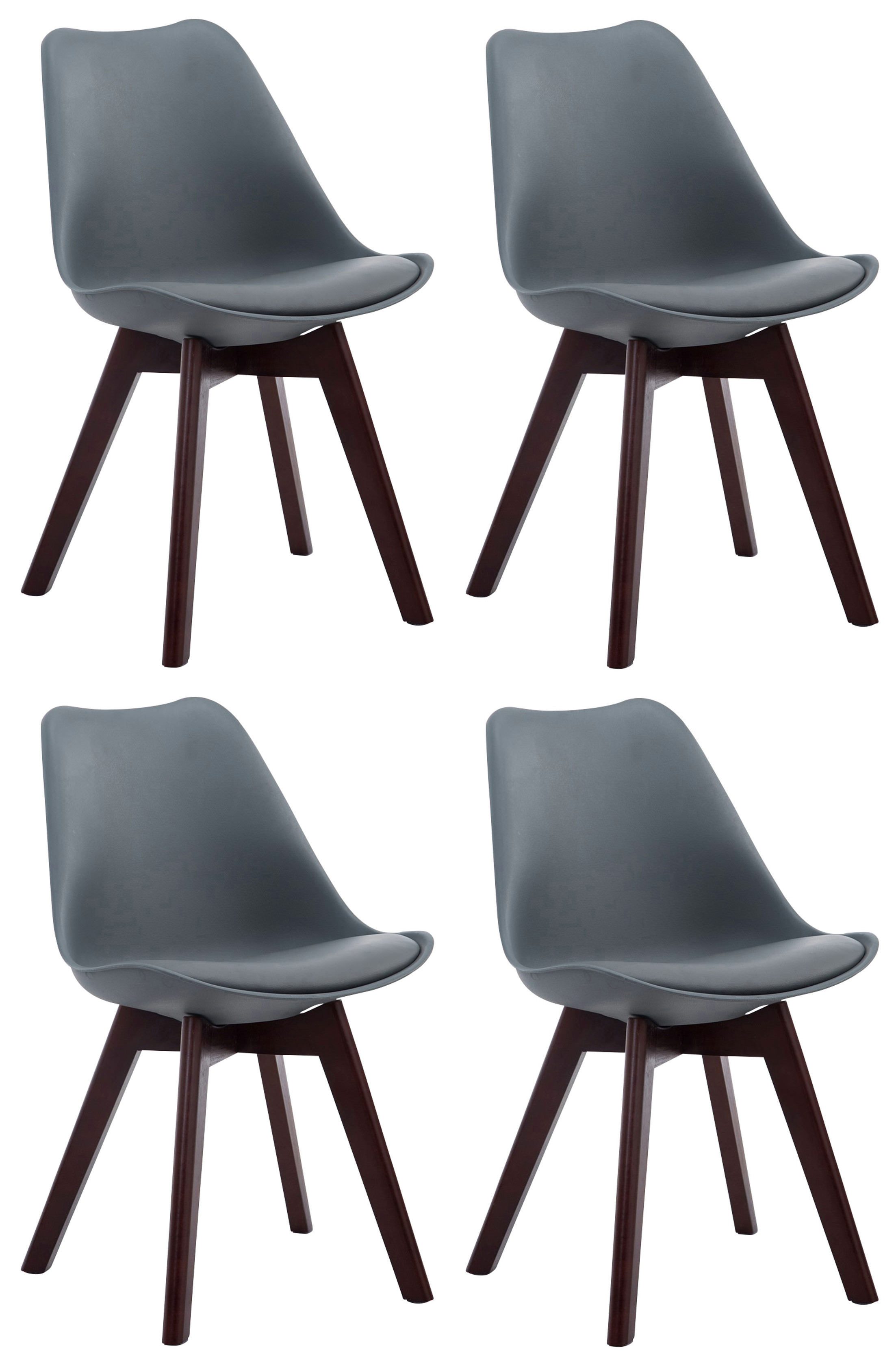 TPFLiving Besucherstuhl Bornova Two (Pflegeleichte Oberflächen & robuste Materialien, 4 St), Maße (TxBxH): 55 x 48 x 84cm - Farbe: grau