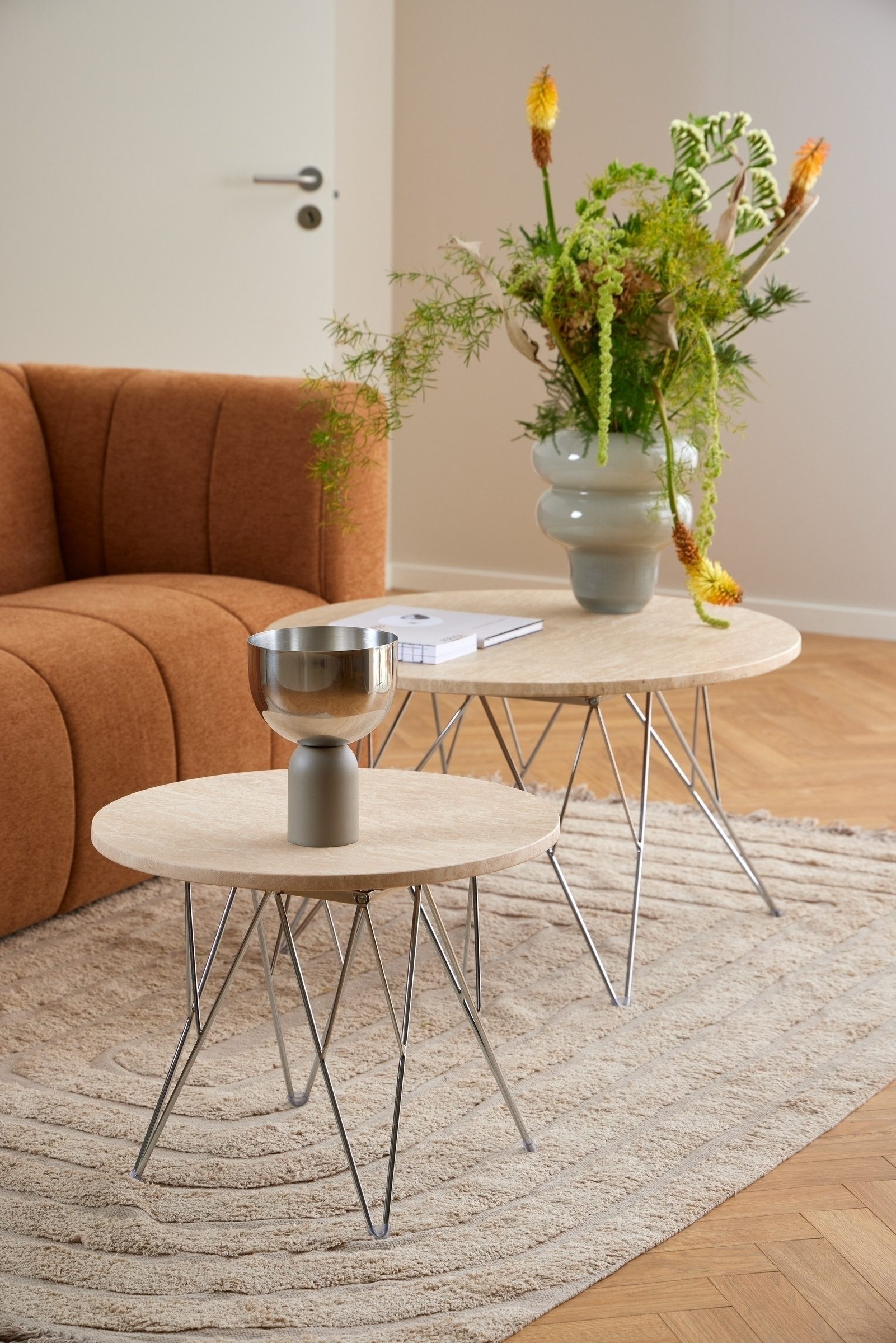 freiraum Couchtisch Prunus, in Beige, Travertin - 46,4x80cm (HxD)