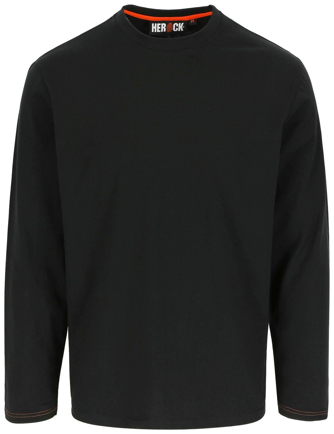 Herock Langarmshirt Noet t-shirt langärmlig 100 % vorgeschrumpfte Baumwolle, angenehmes Tragegefühl, Basic schwarz